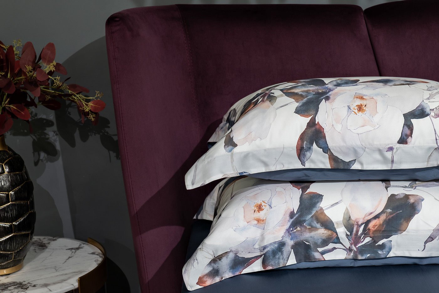 Комплект из 2х наволочек Сопрано Магнолия 50х70см синий Garda Decor 131SH-276-NAV MAG SOPR SIN