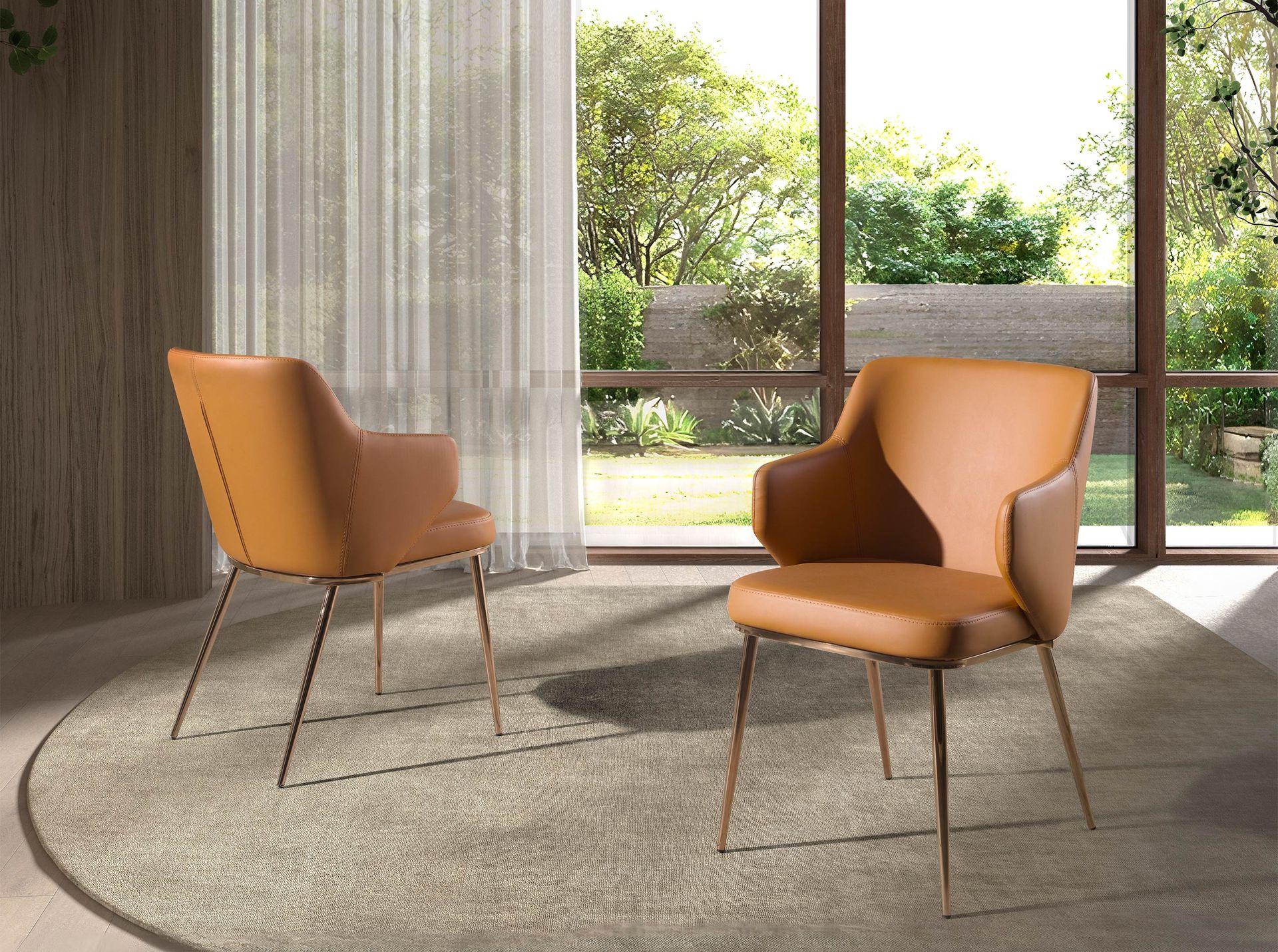 Стул 4162 из коричневой экокожи Angel Cerda