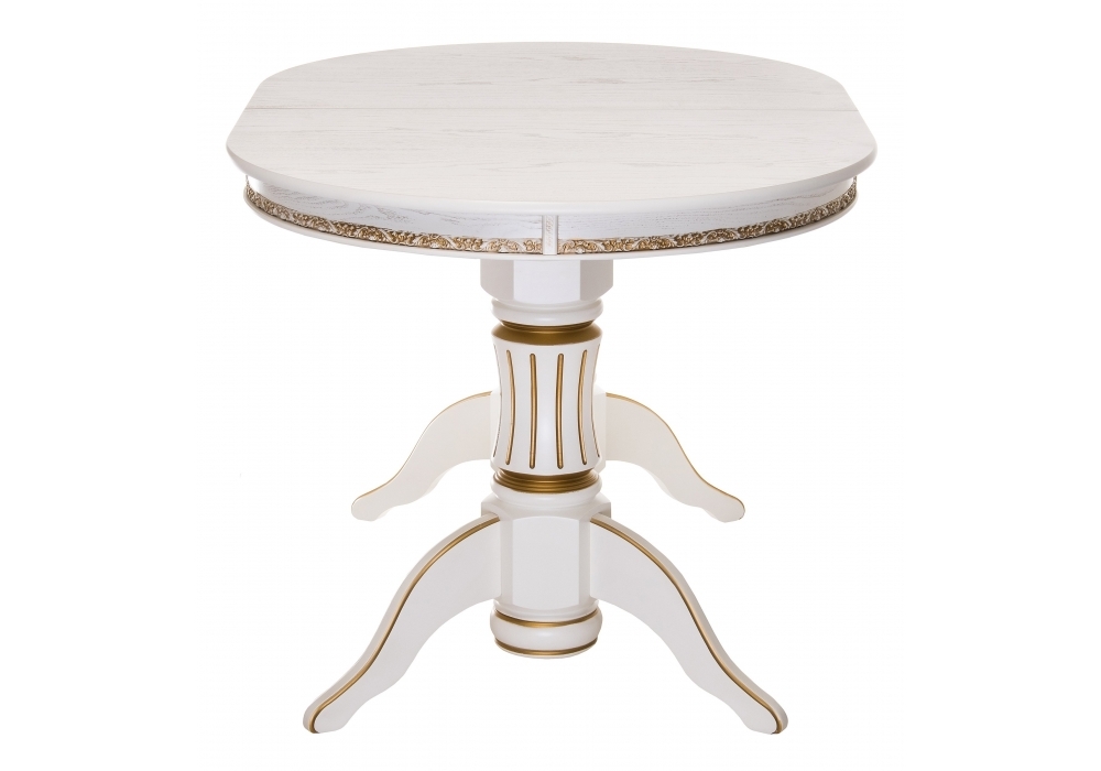 Стол Woodville Герцог молочный с золотой патиной 406086