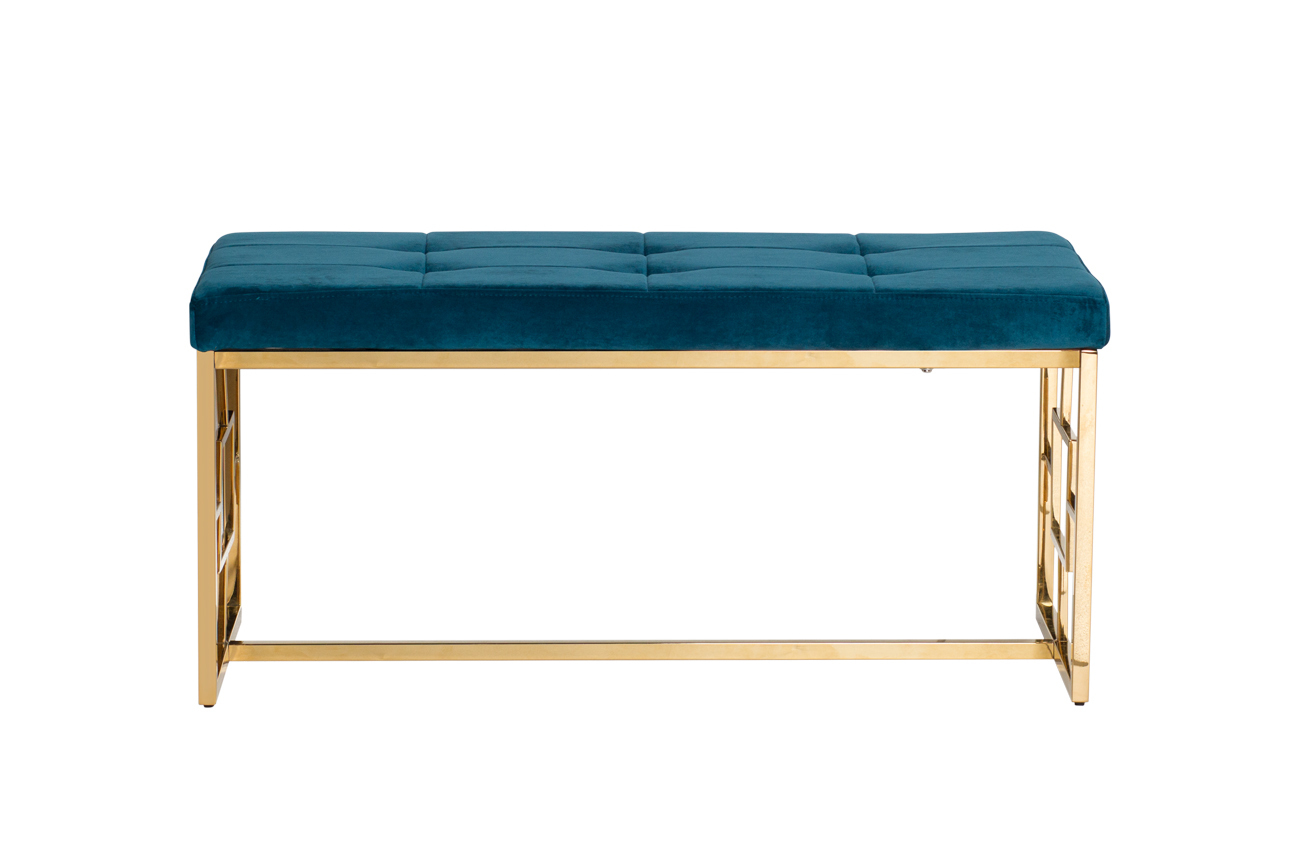 Банкетка велюровая изумрудная Garda Decor 47ED-BEN005GOLD-EM