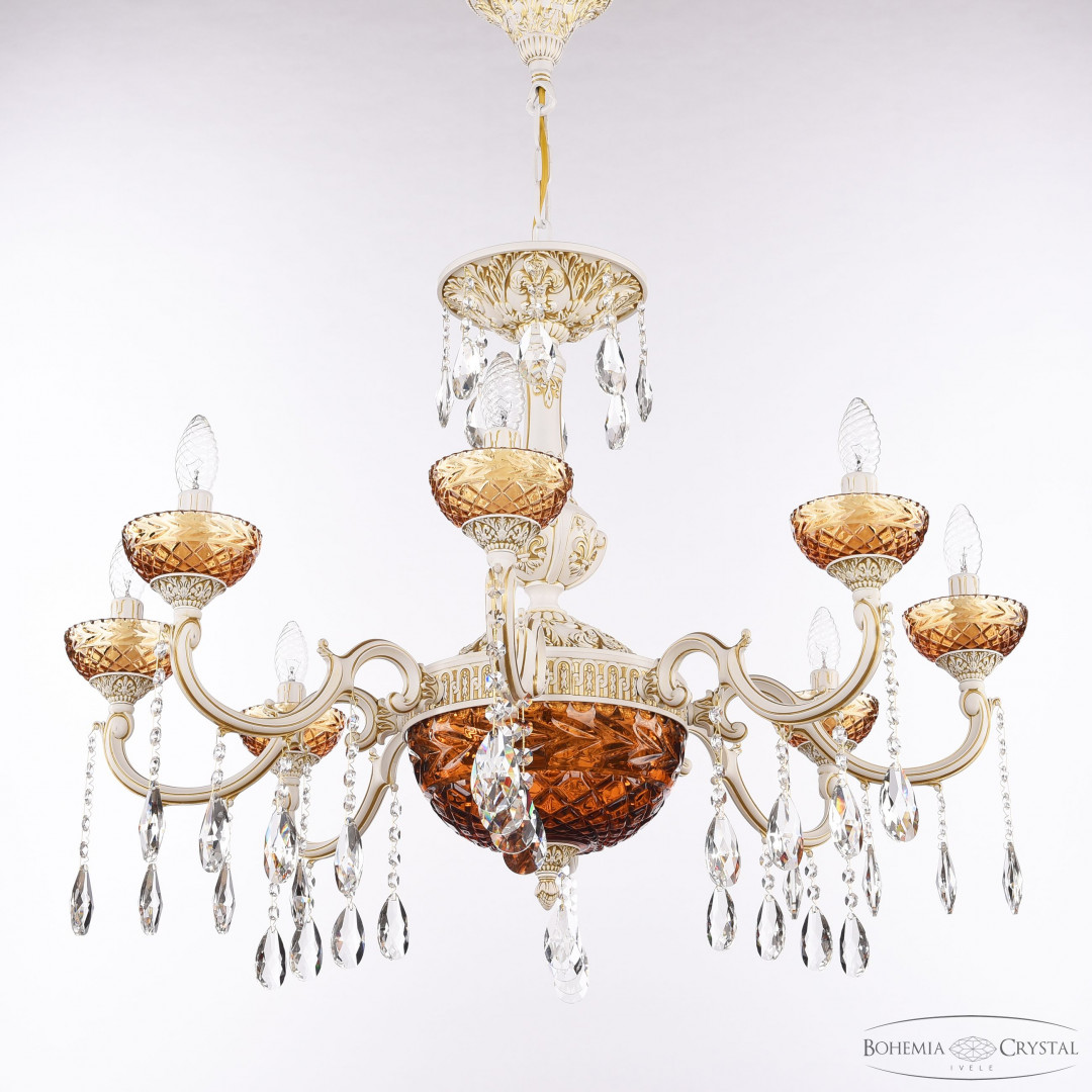 Люстра хрустальная AL78101P/8/250 A WMG P Amber/M-1F Bohemia Ivele Crystal