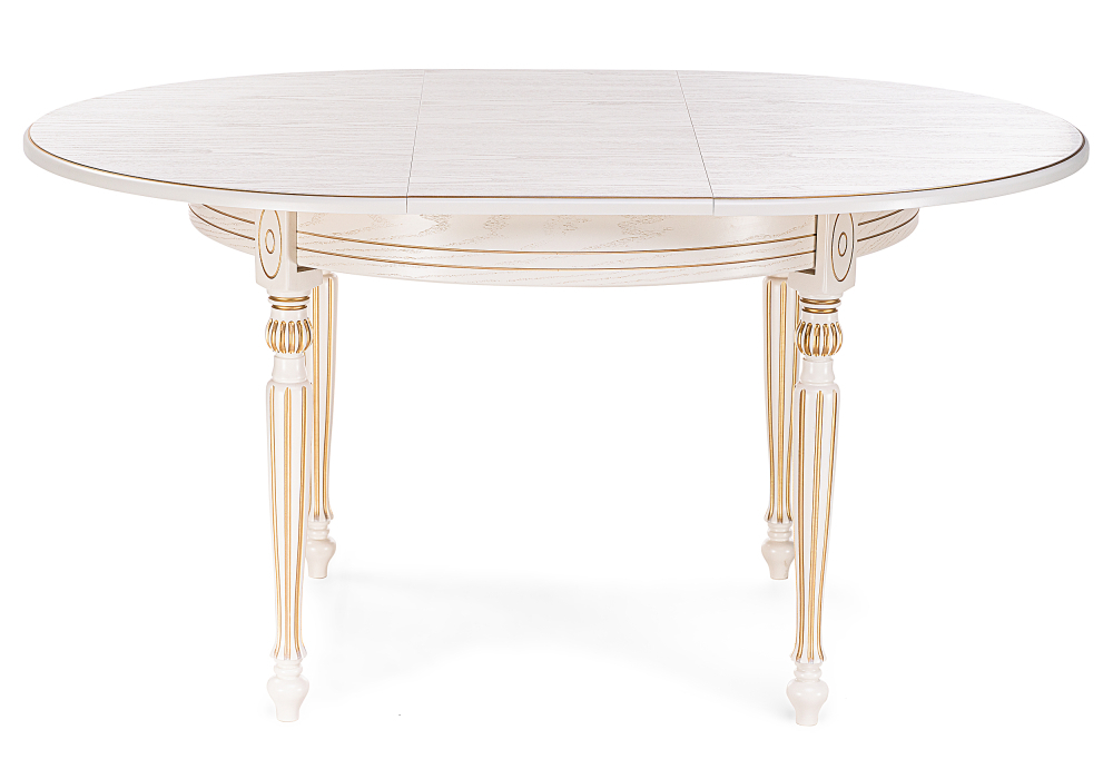 Стол деревянный Woodville Брейзер молочный / золото 483906