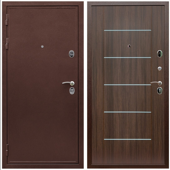 Дверь входная Graf Престиж 2 Антик медь / МДФ 6 мм В-03 молдинг Эковенге