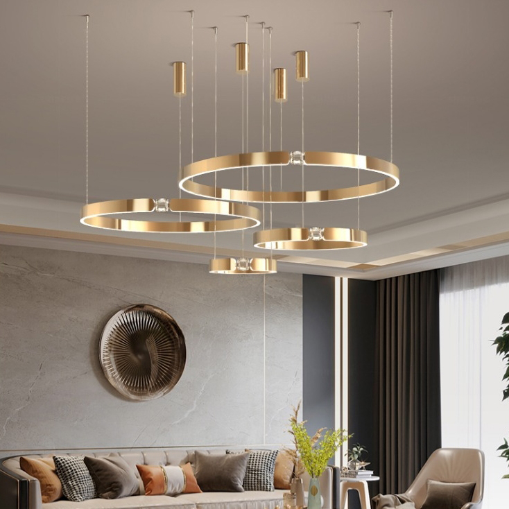 Подвесная люстра SELLIF B RING COMBO D40+60+80 Brass by ImperiumLoft