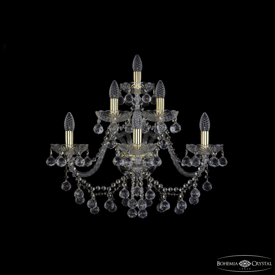 Бра хрустальные 1409B/3+2+1/240/XL G