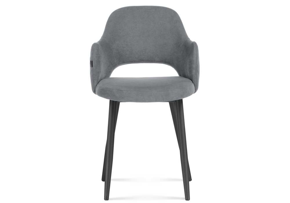 Стул Woodville Гутрид прошивка ромбы сзади серый / черный 502726