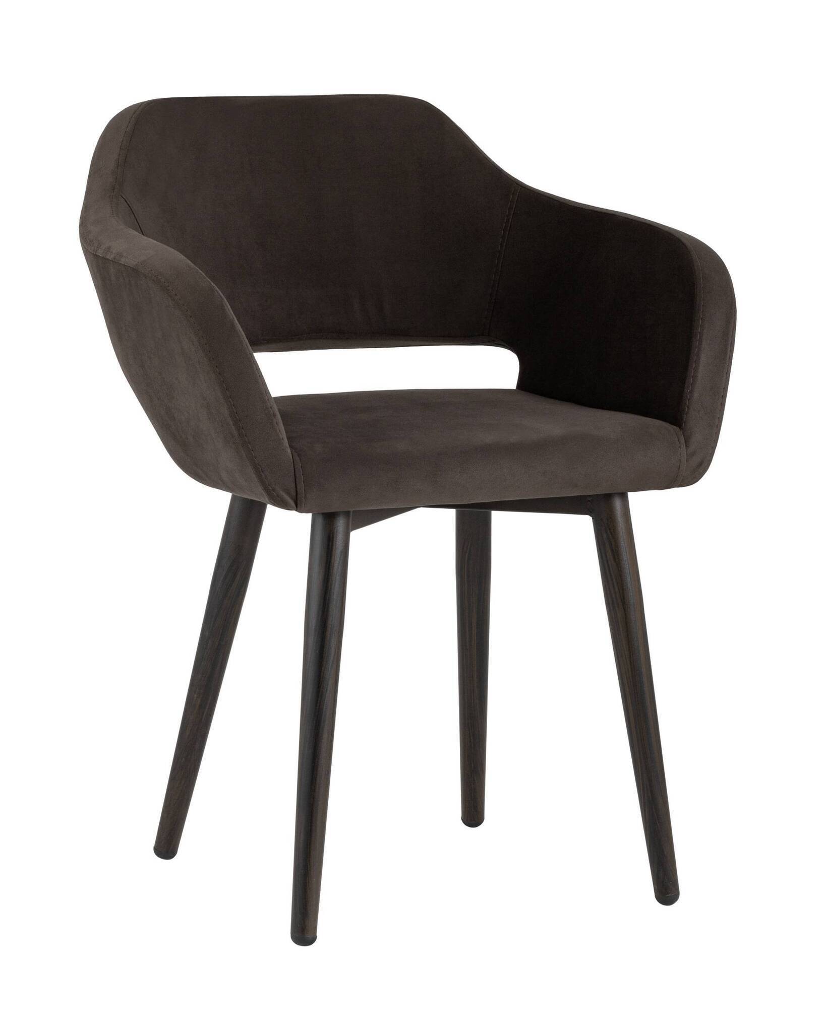 Стул с подлокотниками Саймон велюр темно-коричневый Stool Group