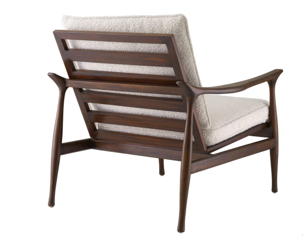 Стул Eichholtz Manzo classic brown finish bouclé cream incl cushions 116223
