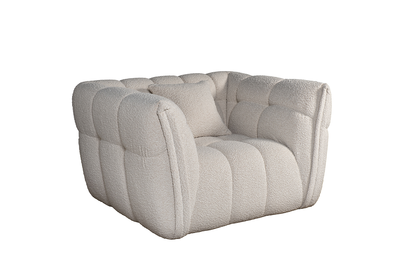 Кресло букле белое Garda Decor ZW-26801