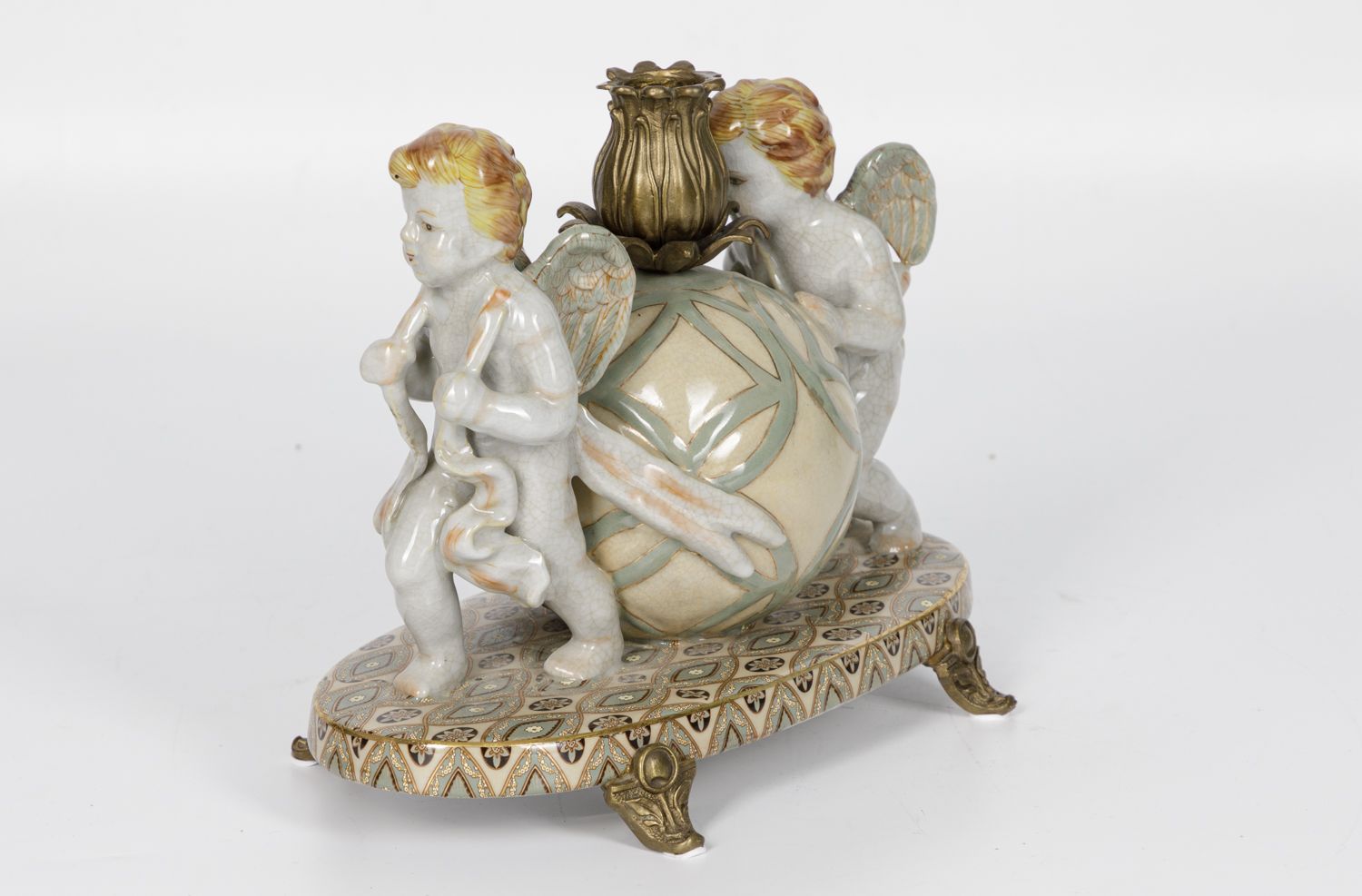 Подсвечник Ангелы с шаром Glasar F1120HC/X3497EC