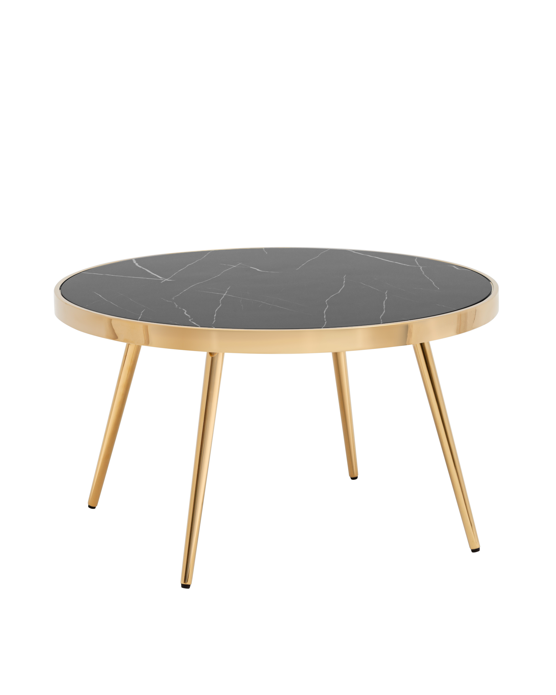 Журнальный столик Гелиос 80*80 стекло черный мрамор сталь золото Stool Group