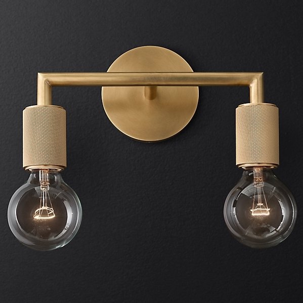 Бра Rh Utilitaire Double Sconce Brass By Imperiumloft