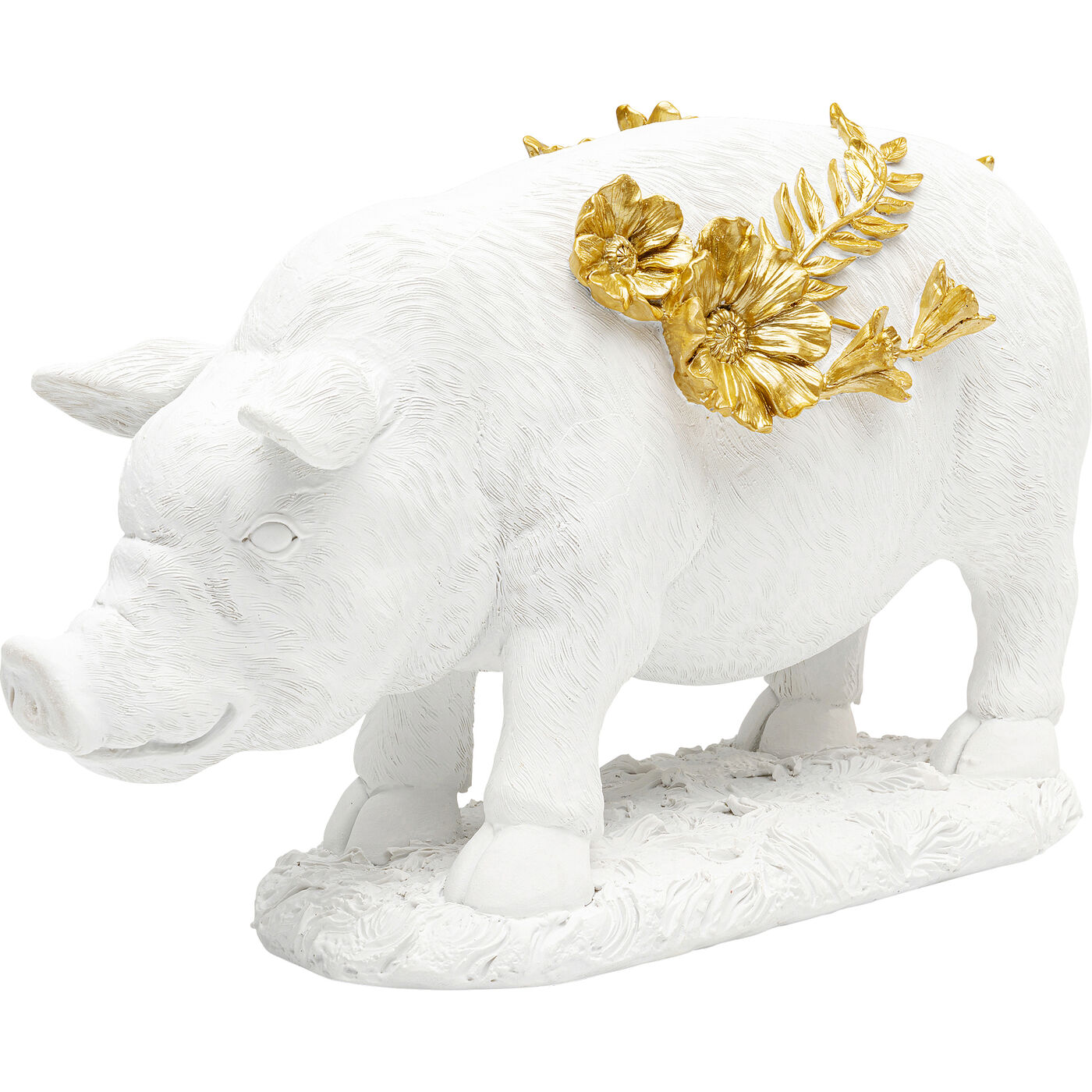 Фигура декоративная Flower Pig White 21cm KARE 57258