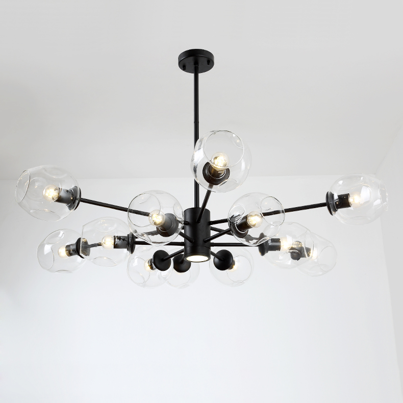 Люстра на штанге MARINE D85 Black/Transparent by ImperiumLoft