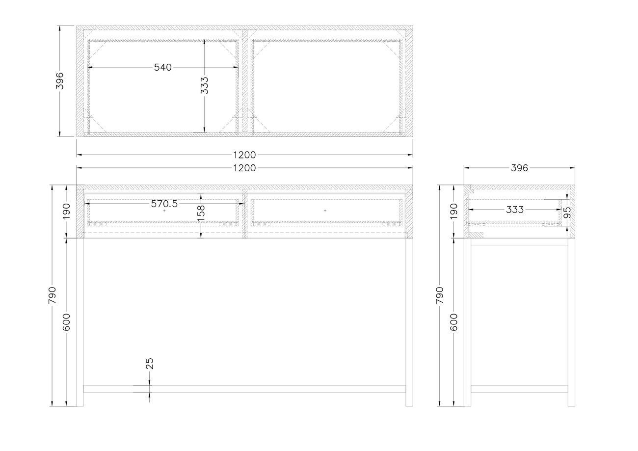 Консоль с ящиками бежевое стекло/золото Garda Decor KFC762E7