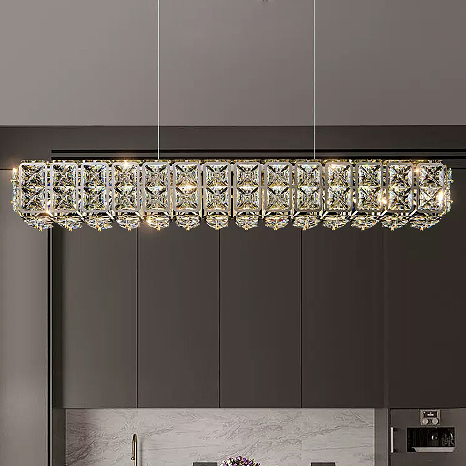 Реечный, рядный светильник TAKI LONG L120 Silver by ImperiumLoft