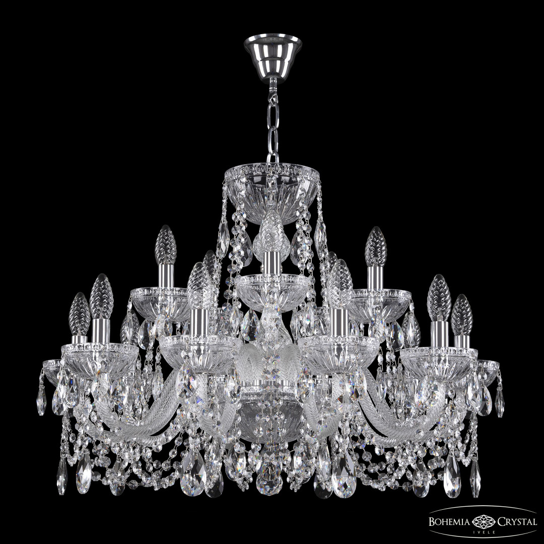 Люстра 5402/10+5/240 Ni Clear/M-1G Bohemia Ivele Crystal