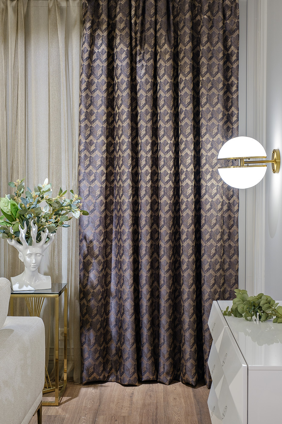 Портьера MODENA 275х260см бронзовая Garda Decor 121GD-TON04-PORT BRONZ