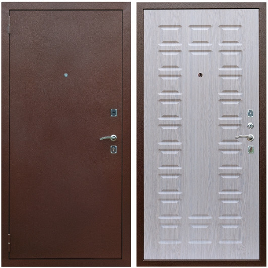 Дверь входная Graf Эконом Антик медь / МДФ 16 мм ФЛ-183 Дуб беленый