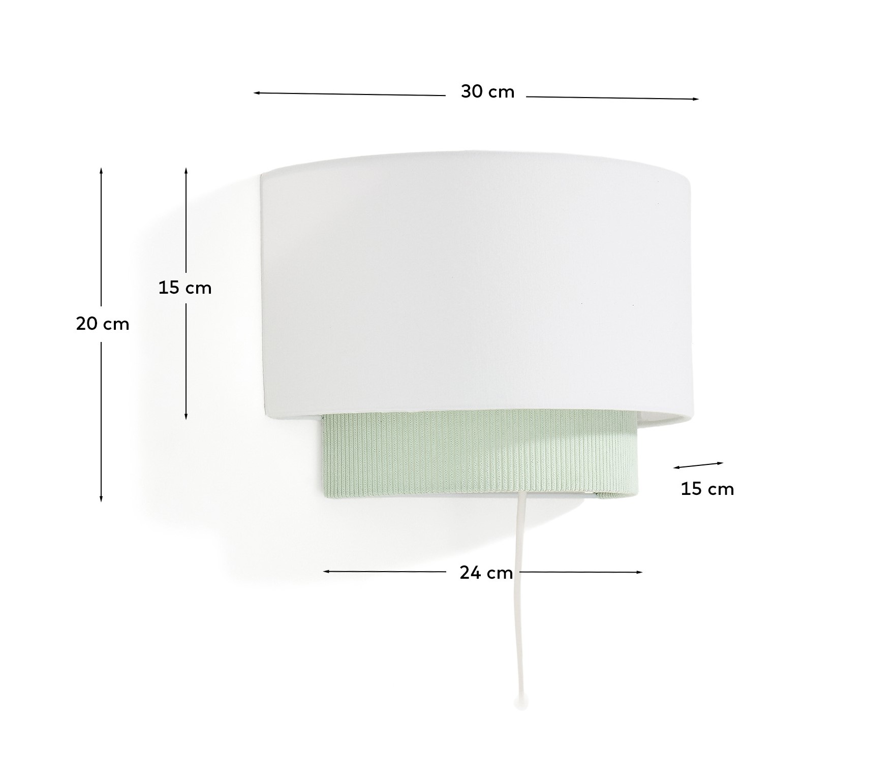 Настенный светильник Bianella из хлопка и бирюзового вельвета, Ø 40 см La Forma (ex Julia Grup)