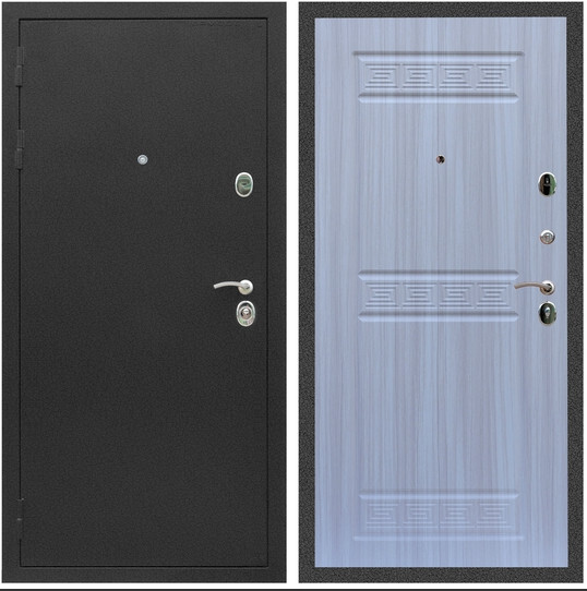 Дверь входная Graf Люкс ТП-70 Черный крокодил / МДФ 10 мм ФЛ-242 Сандал белый