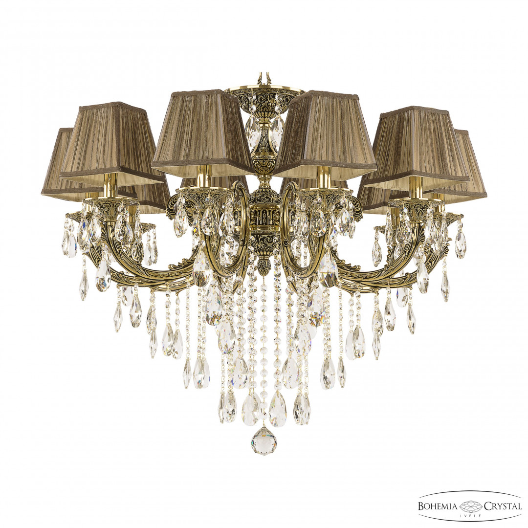 Люстра бронзовая с хрусталём с абажурами 71209/10/250 B GB SQ5