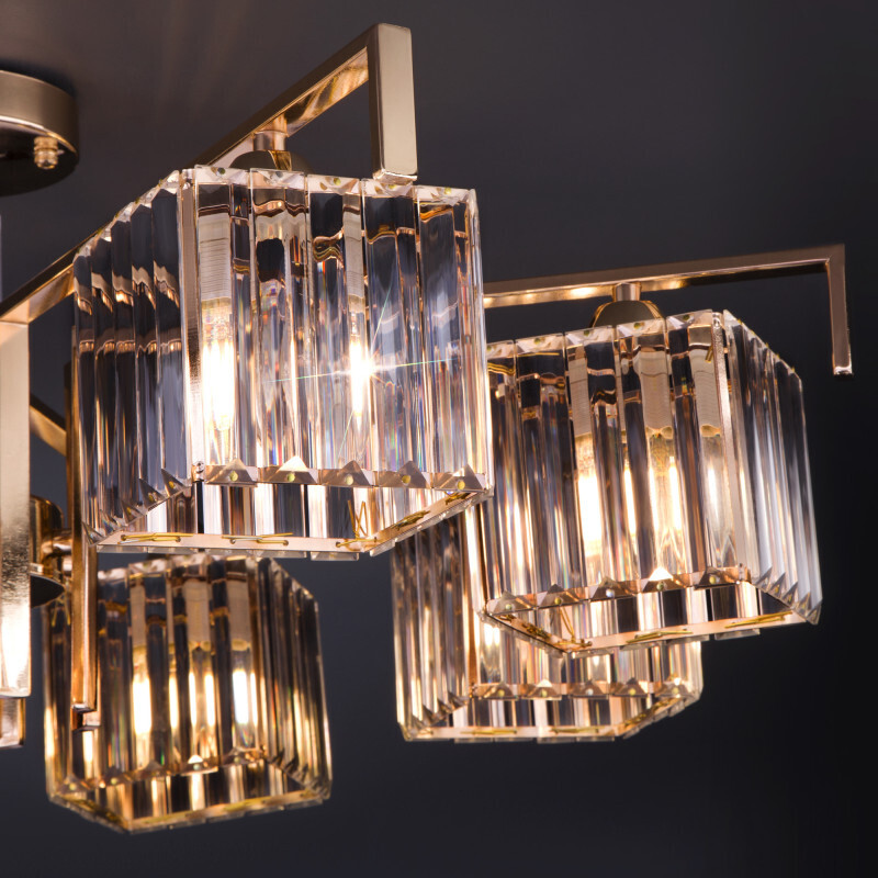 Люстра на штанге Eurosvet 10126/8 золото/прозрачный хрусталь Strotskis Smart (10117/8)