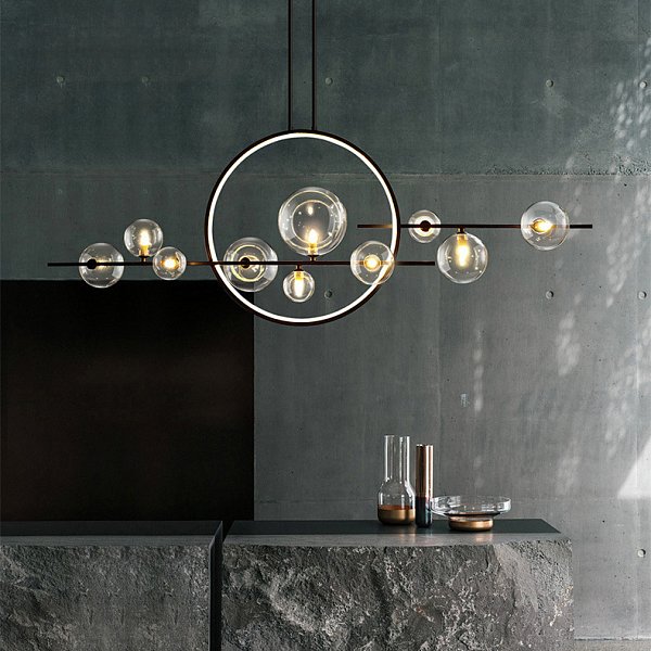 Подвесная люстра IONA L HALO 10 black by ImperiumLoft