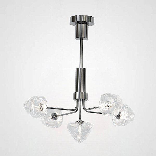 Люстра на штанге ICE 5 lamps Black by ImperiumLoft