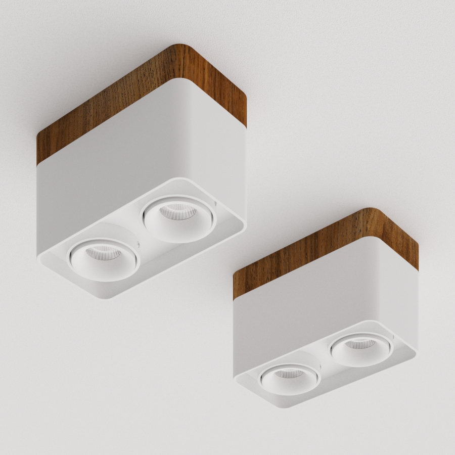 Накладной светодиодный светильник Ledron TUBING 2 Wooden 30 White