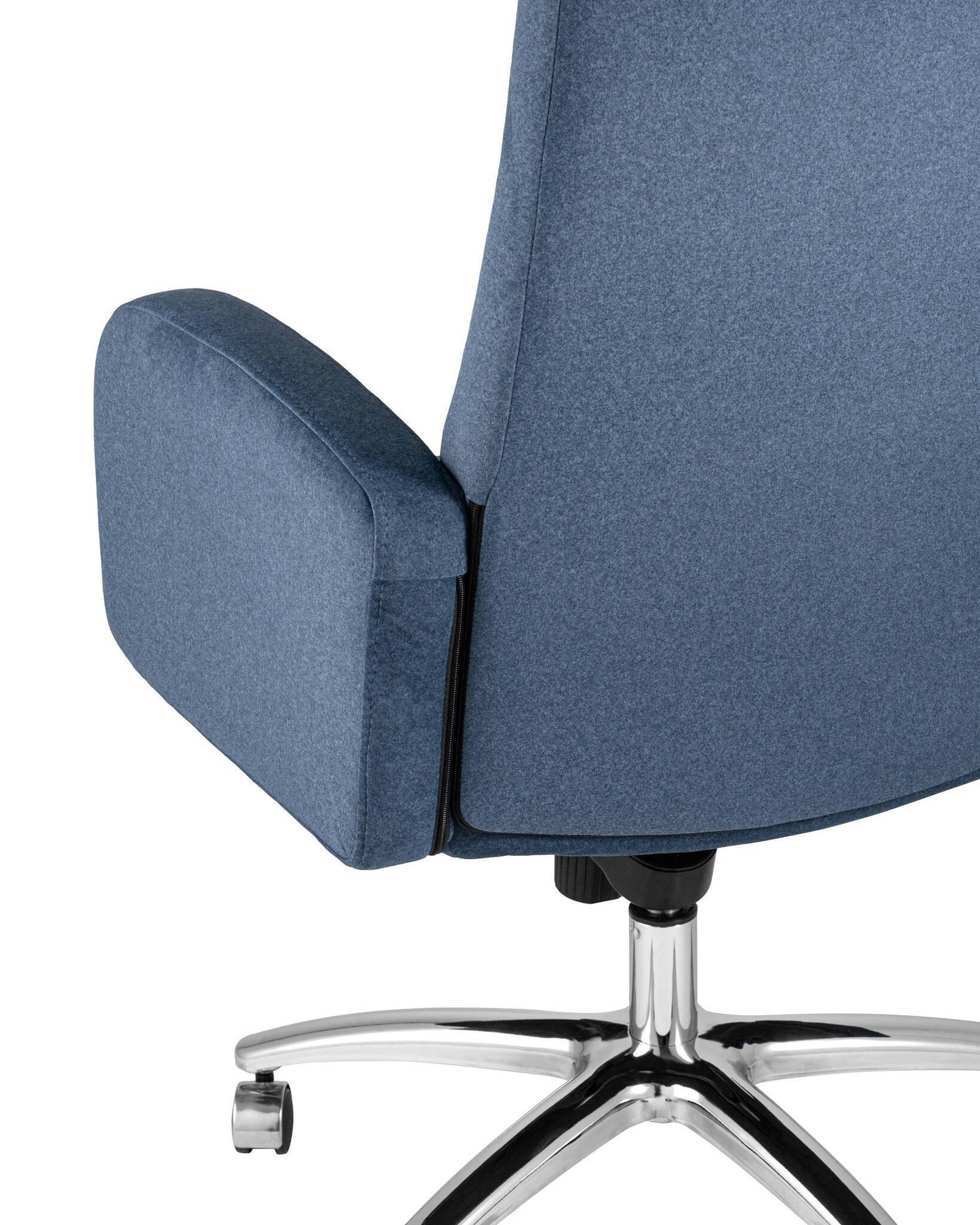 Кресло руководителя Лестер микровелюр темно-синий Stool Group