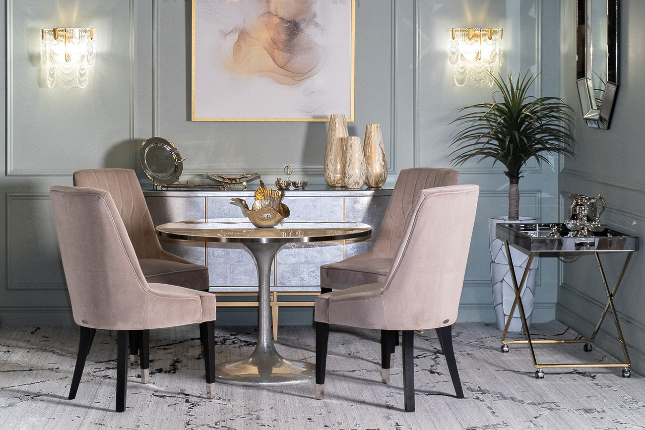 Стул Elegante велюровый жемчужно-серый Garda Decor ELEGANTE-2K-ЖЕМ.СЕР-Cat4