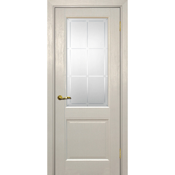 Межкомнатная дверь Graf PSU-27 Сатинат с художественным рисунком решетка Бланжевое дерево (2000 х 600)