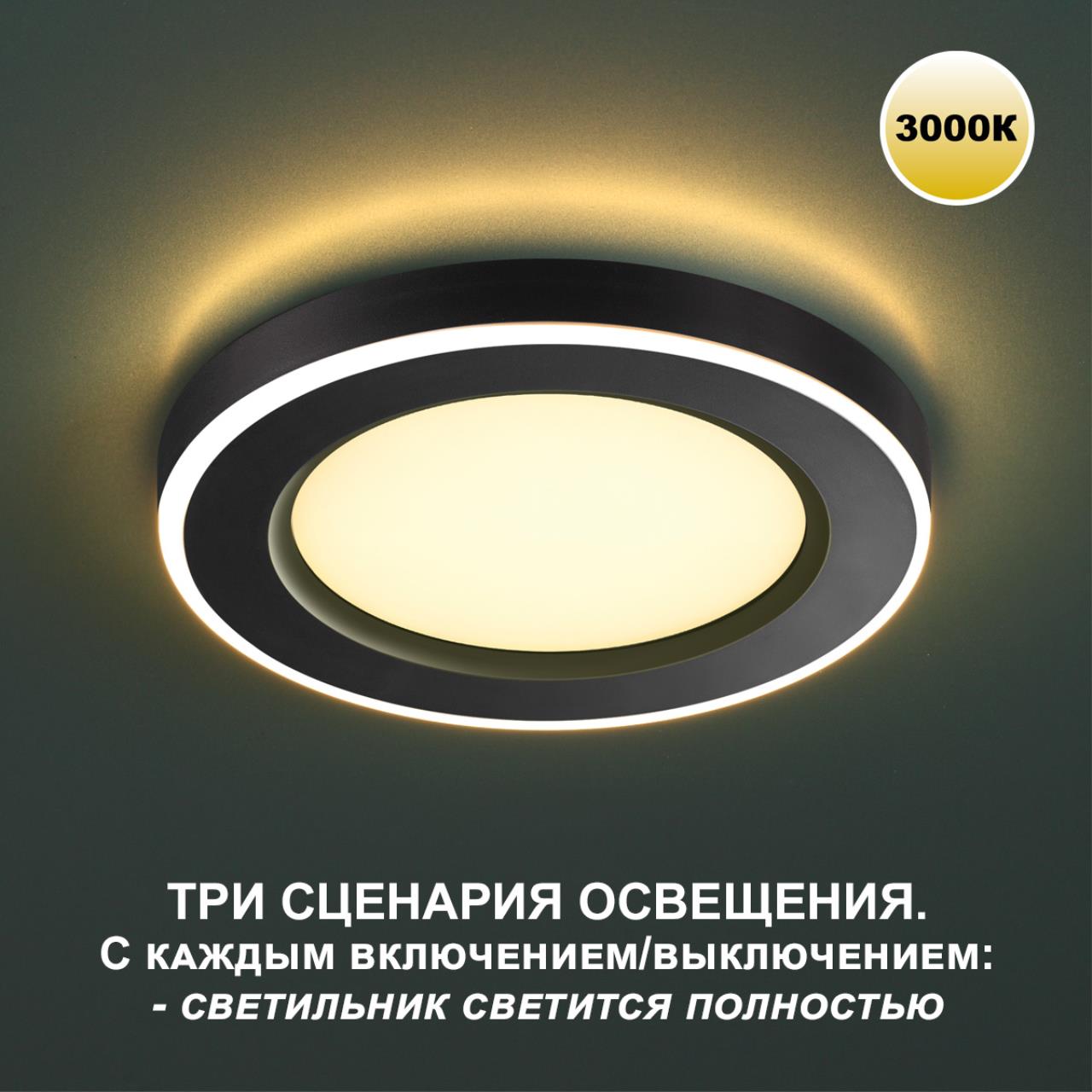 Светильник встраиваемый светодиодный (три сценария работы) Novotech 359021