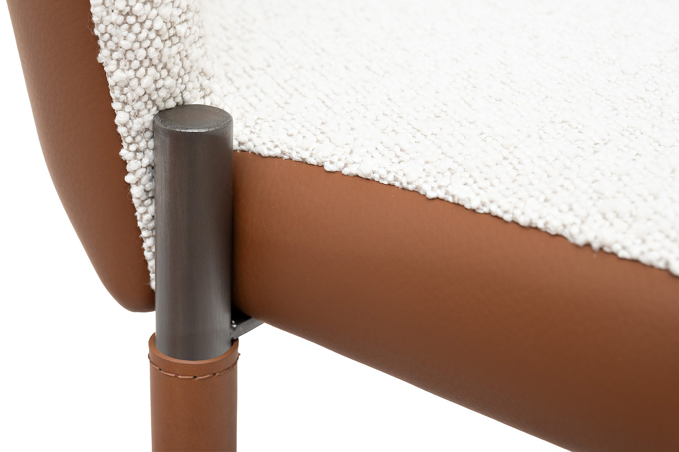 Стул обеденный букле кремовый/экокожа терракотовая Garda Decor 160KD-80070