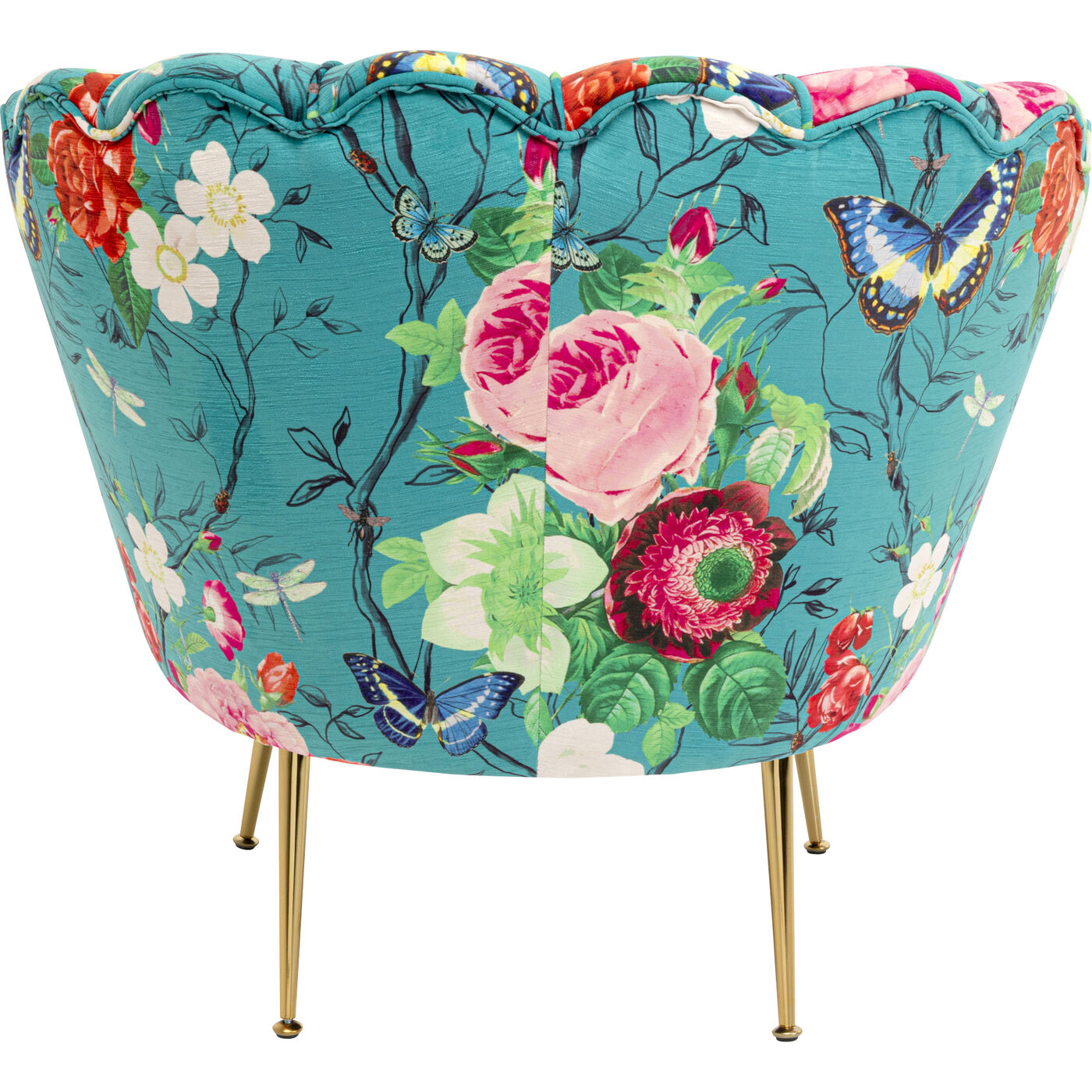 Кресло Water Lily Gold Flower Fever Blue KARE 71168