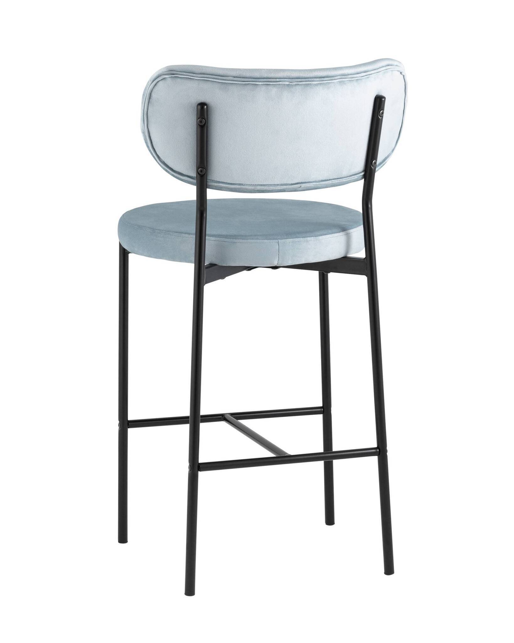 Стул полубарный Барбара велюр серо-голубой Stool Group
