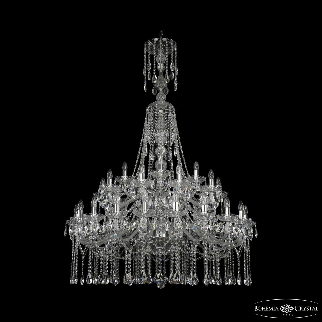 Люстра хрустальная 1413/20+10+5/400/XL-164/2d Ni