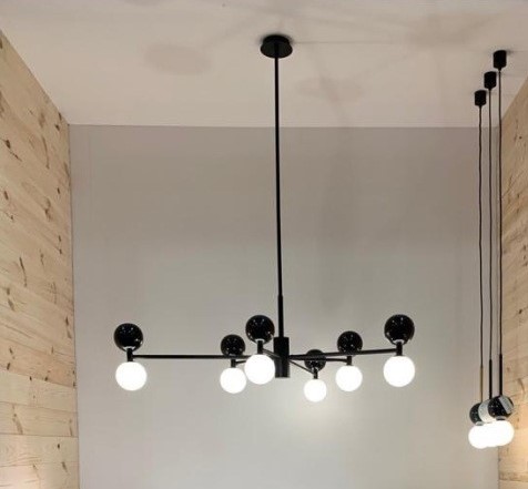 Люстра Dalt 6L черный металл - черный мрамор Aromas del Campo