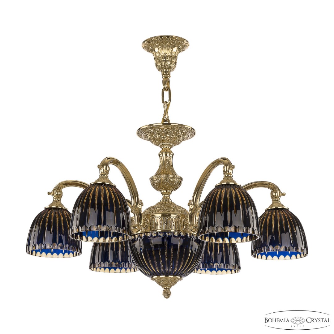 Люстра бронзовая 72209P/6/175 G P1 D Amber-Blue/H-1K