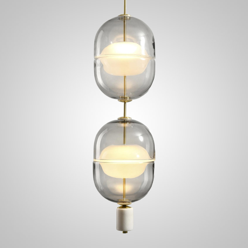 Подвесной светильник PLATTE 2 brass 3000К by ImperiumLoft