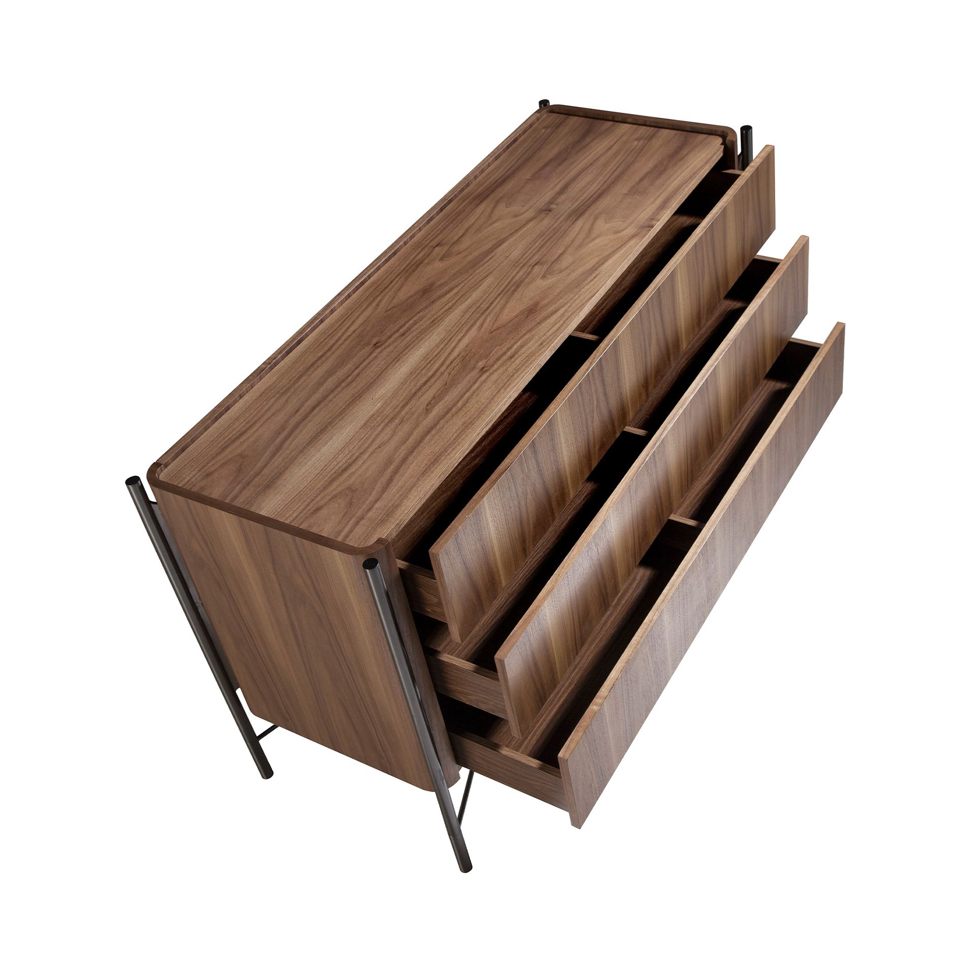 Комод 7139/MC2201DR из ореха и затемненной стали Angel Cerda