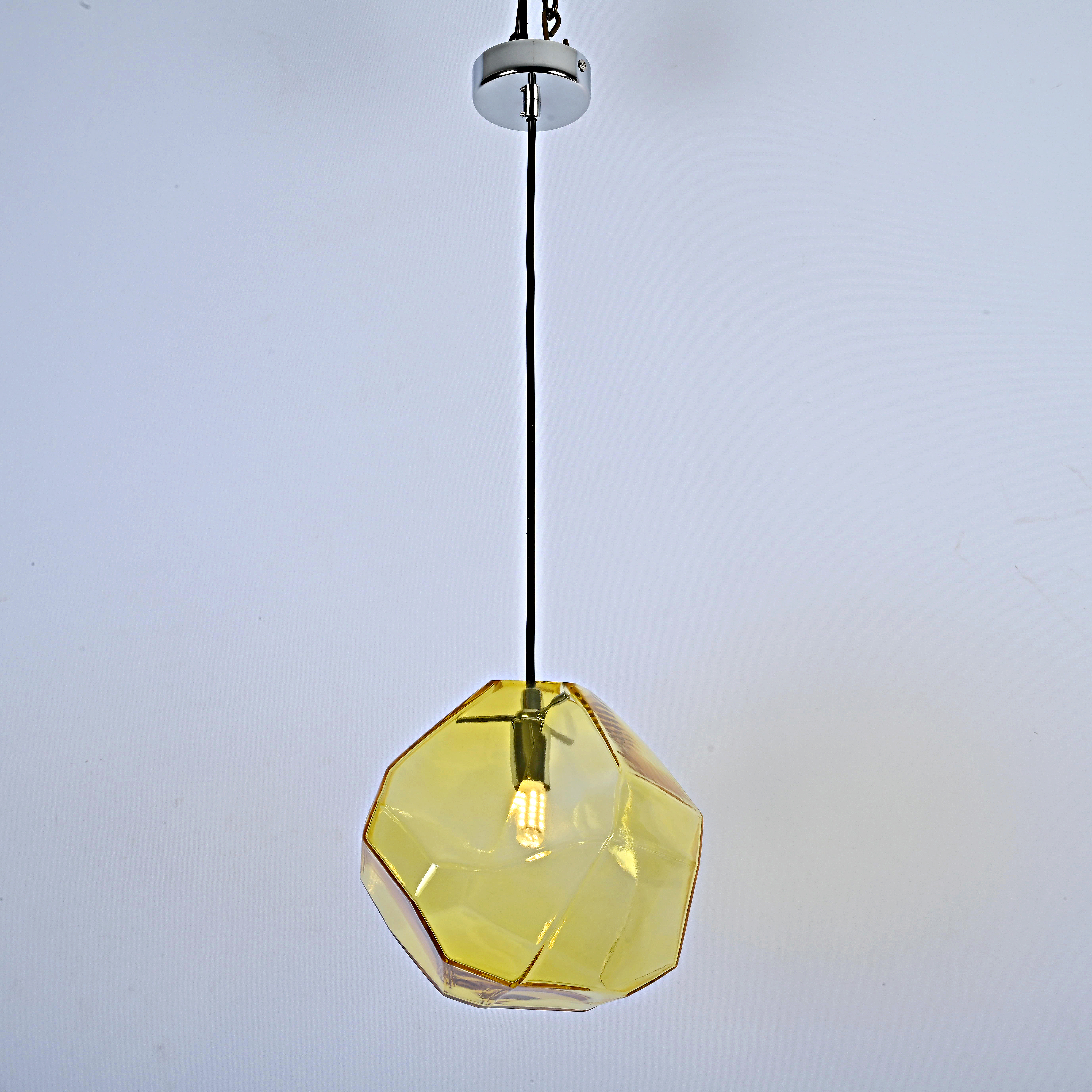 Подвесной Светильник Color Ice Cube Pendant Jevio 1 Янтарный By Imperiumloft