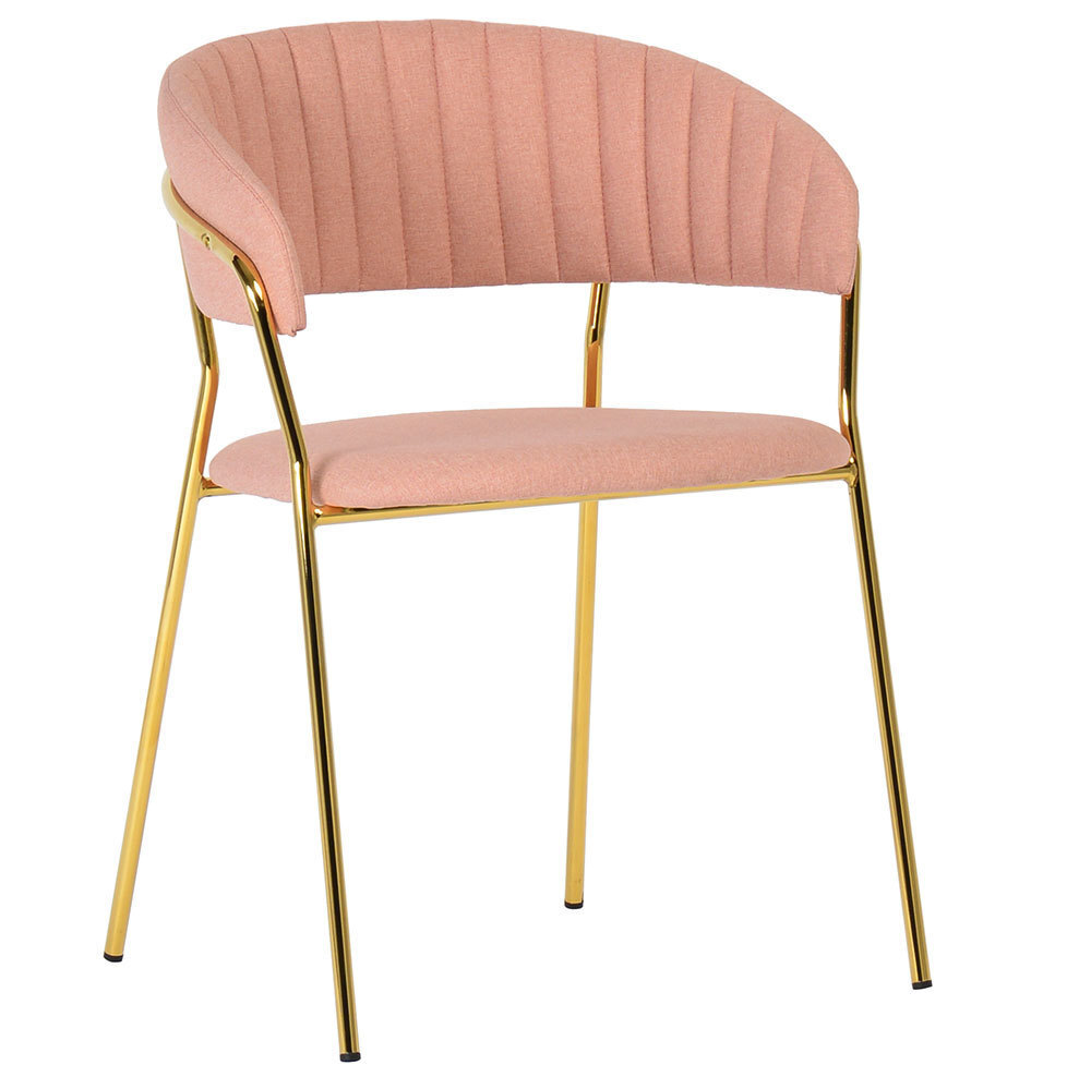 Стул Turin светло-розовая рогожка с золотыми ножками Bradex Home FR 0322