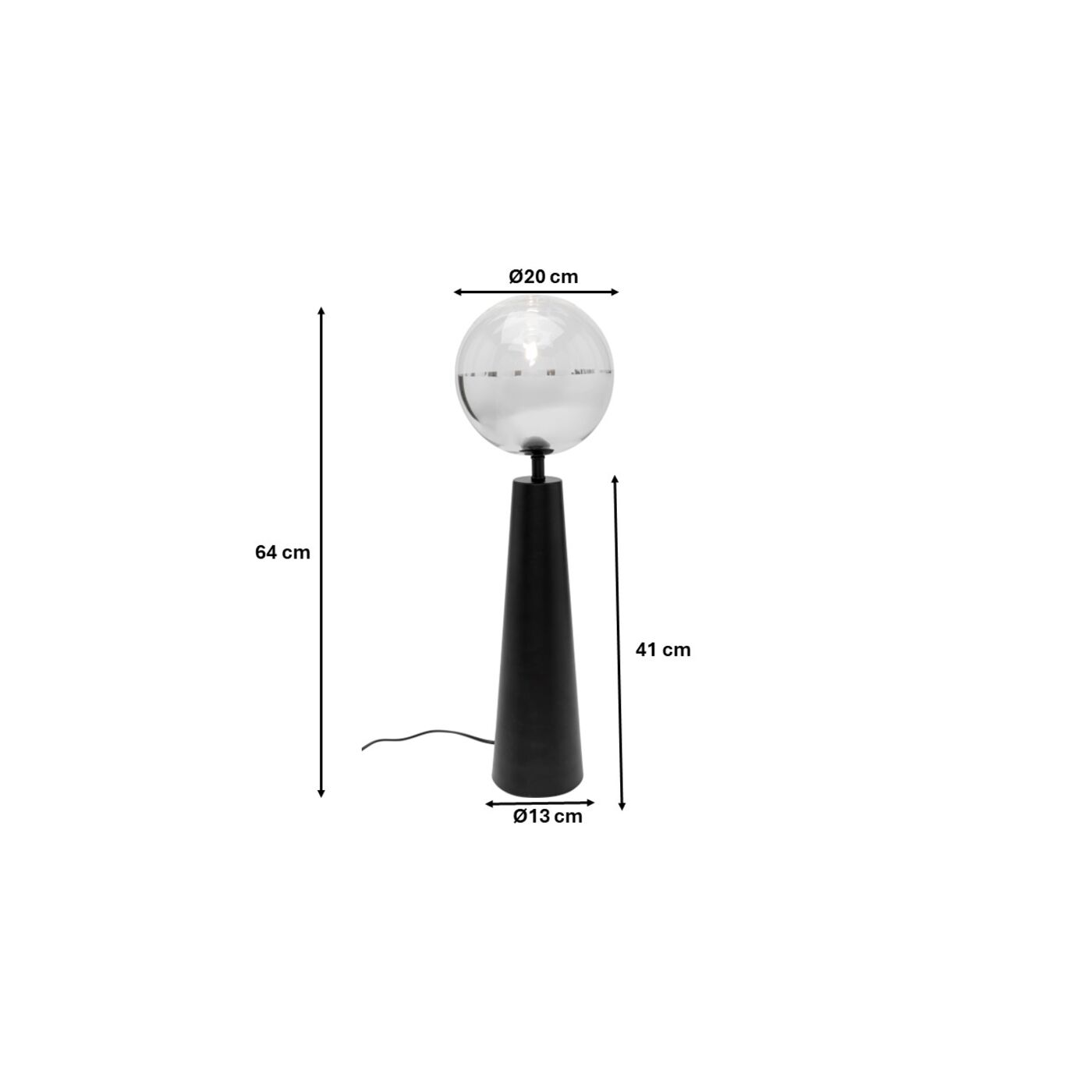 Светильник настольный Disco Ball Black 64cm KARE 57457