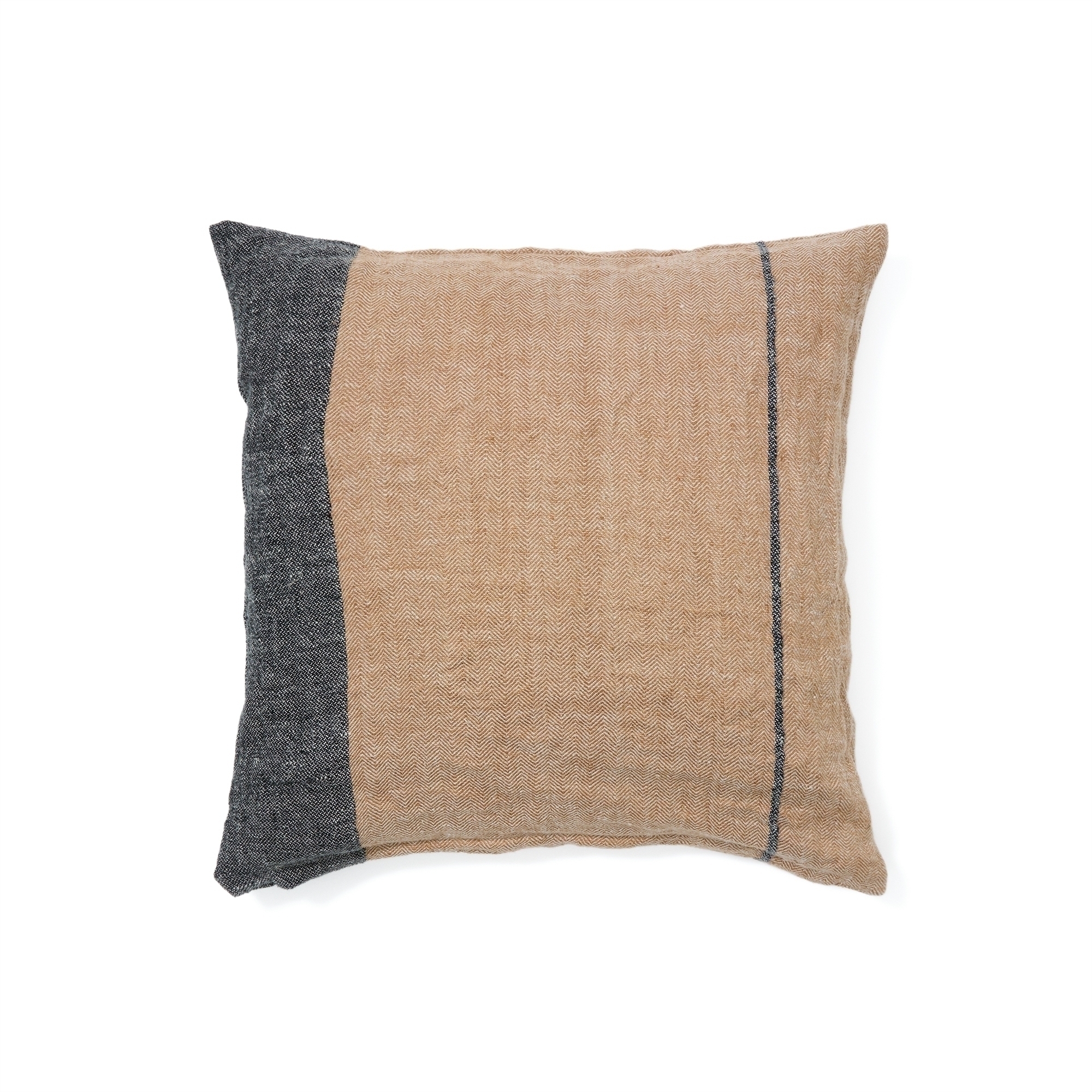 Чехол на подушку Eiko из льна терракотовый с серыми полосками 50 x 50 см La Forma (ex Julia Grup)