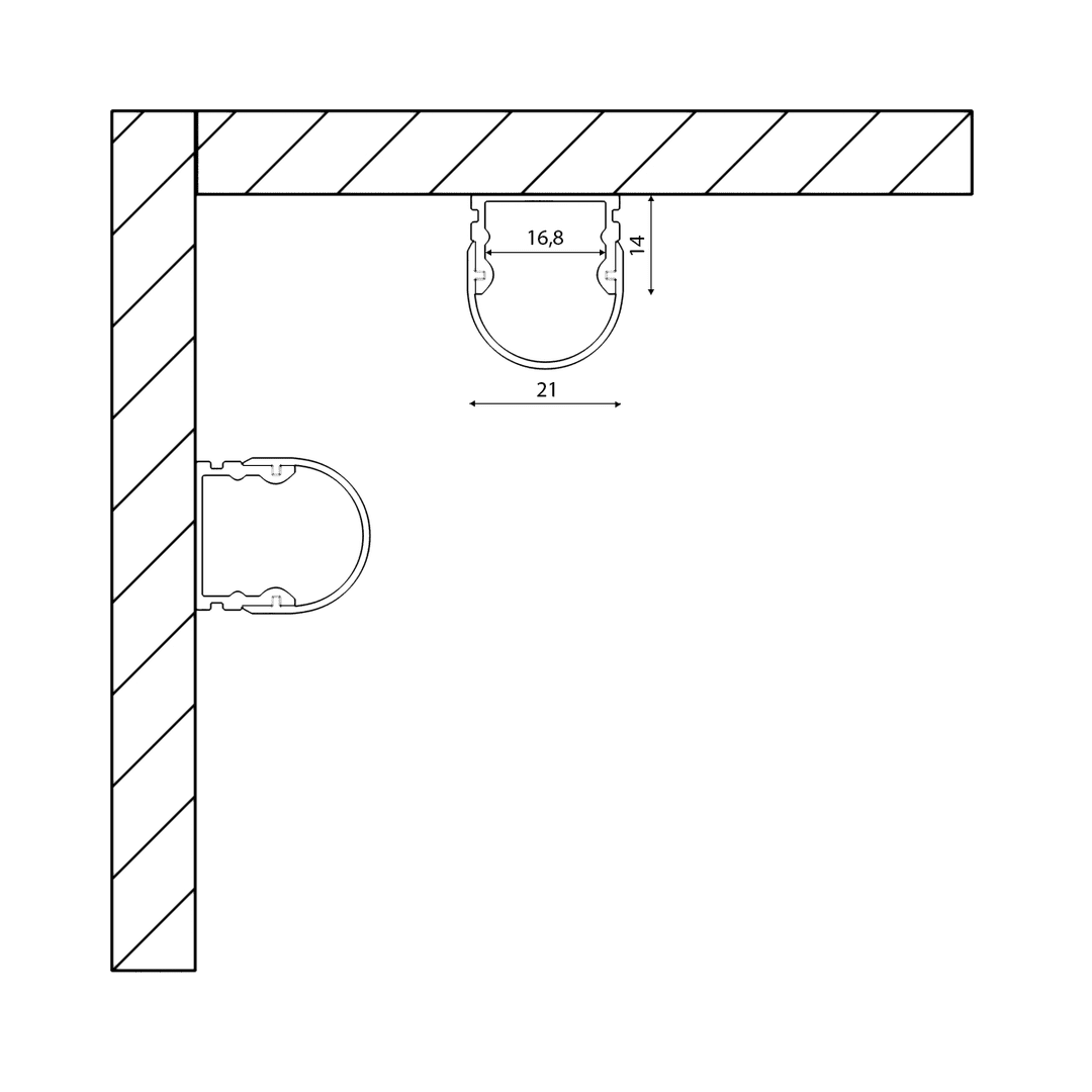 Профиль алюминиевый SWG SF-2121-RD