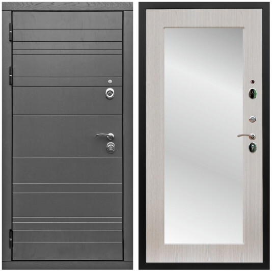 Дверь входная Graf Роял Вуд МДФ 10 мм Роял Вуд графит / МДФ 10 мм ФЛЗ пастораль Дуб беленый