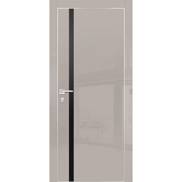 Межкомнатная дверь Graf HGX-8 Черный мателак Латте глянец (1900 х 550)