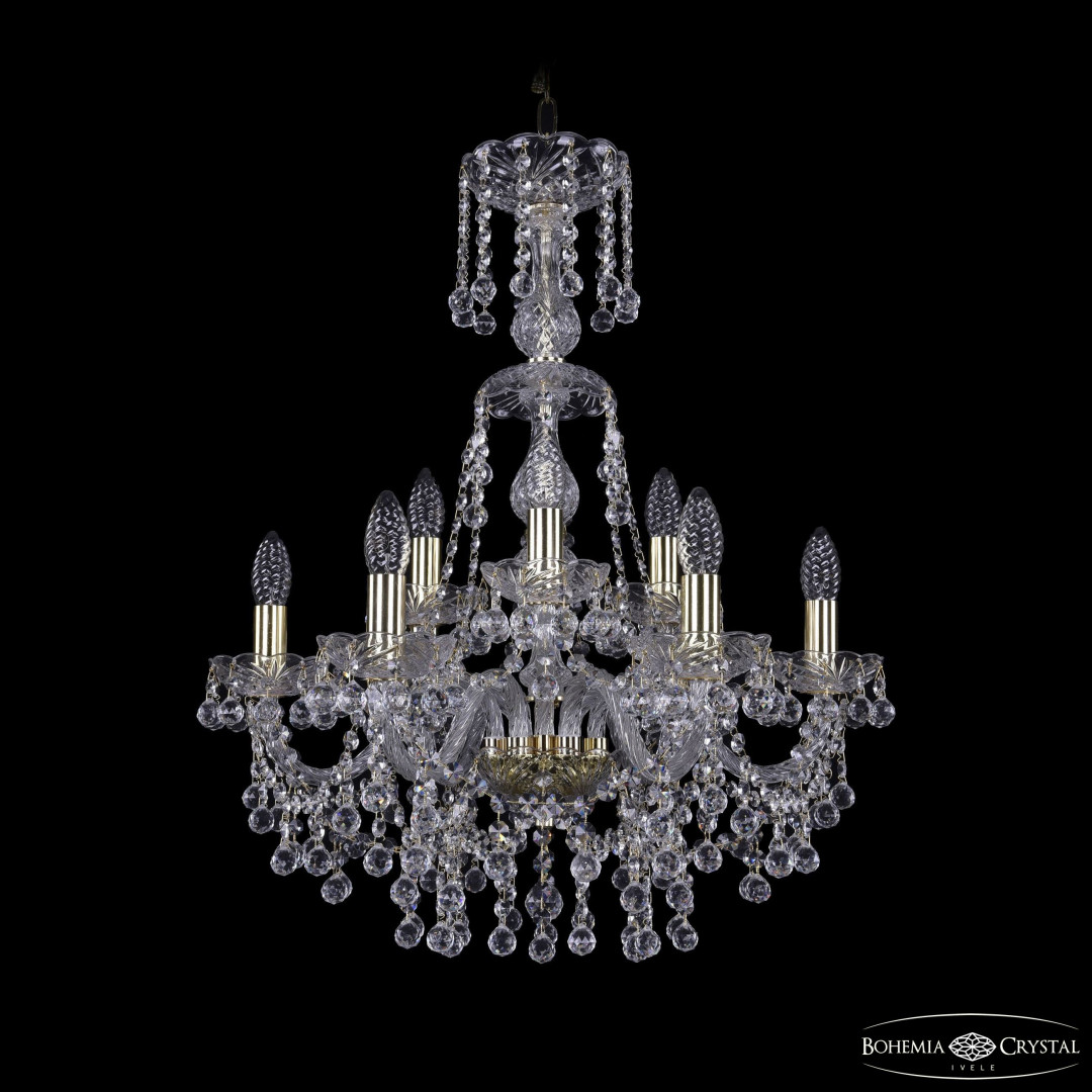 Люстра хрустальная 1409/6+3/195/XL-68 G